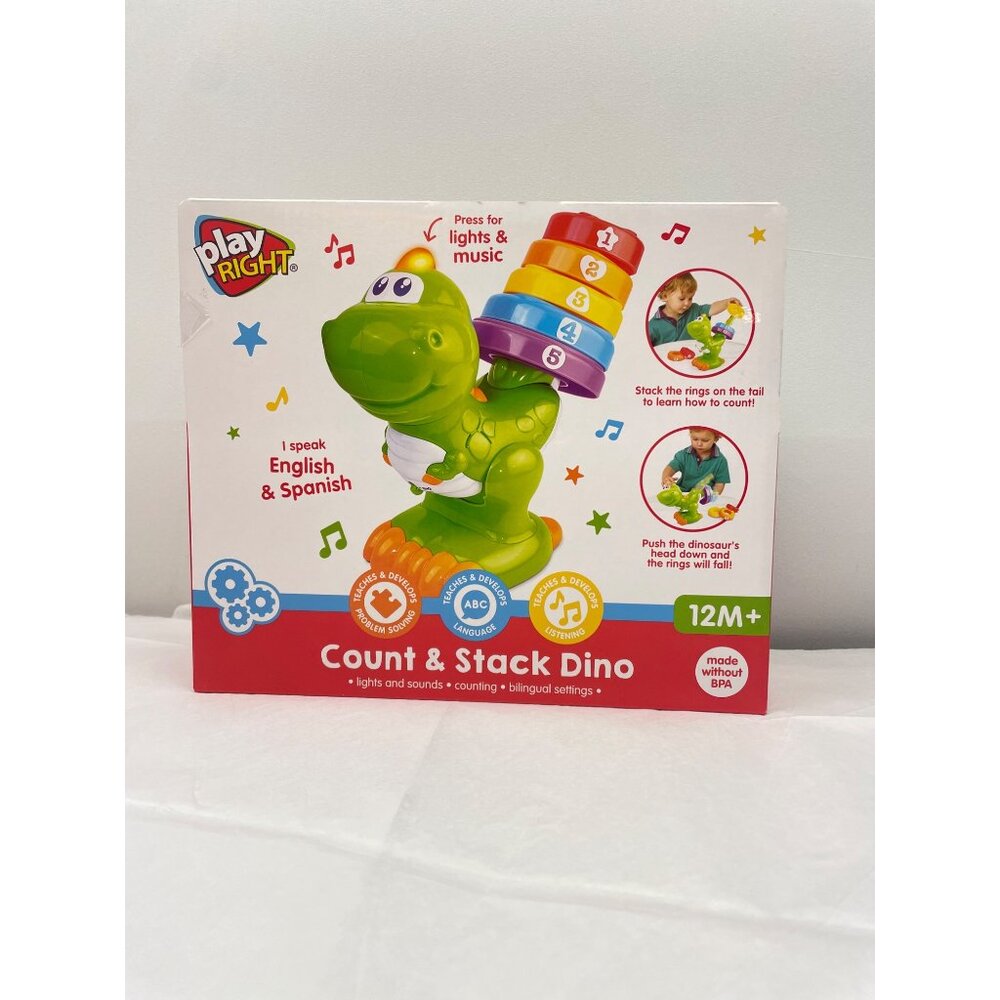 PLAY RIGHT 6-PCS Count & Stack Dino 12M+ - Picture 9 of 16